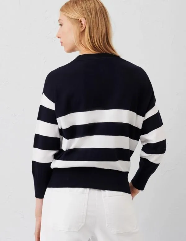 Marella Knitwear Women Striped Sweater Navy