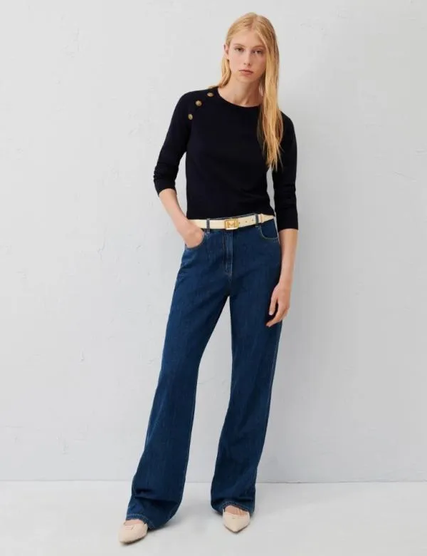 Marella Knitwear Women Viscose Sweater Navy