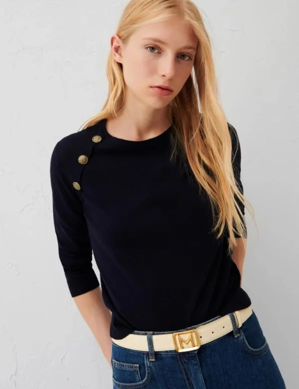 Marella Knitwear Women Viscose Sweater Navy