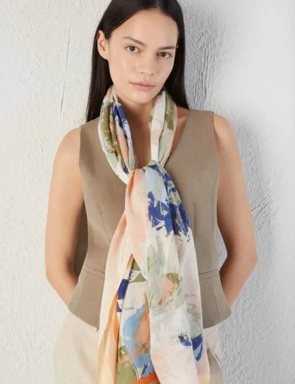 Marella Scarves And Foulard Women Patterned Stole White