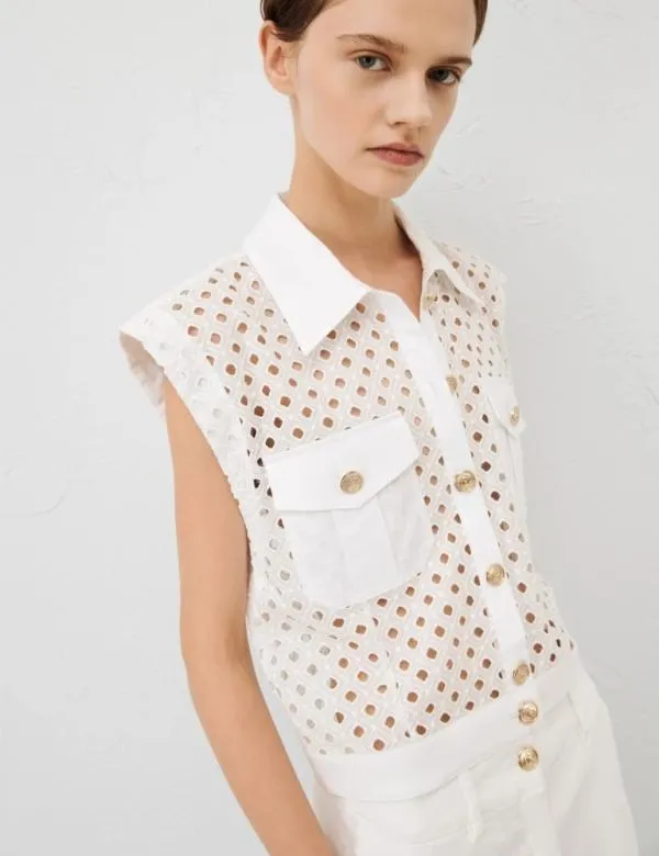 Marella Shirts Women Broderie Anglaise Shirt White