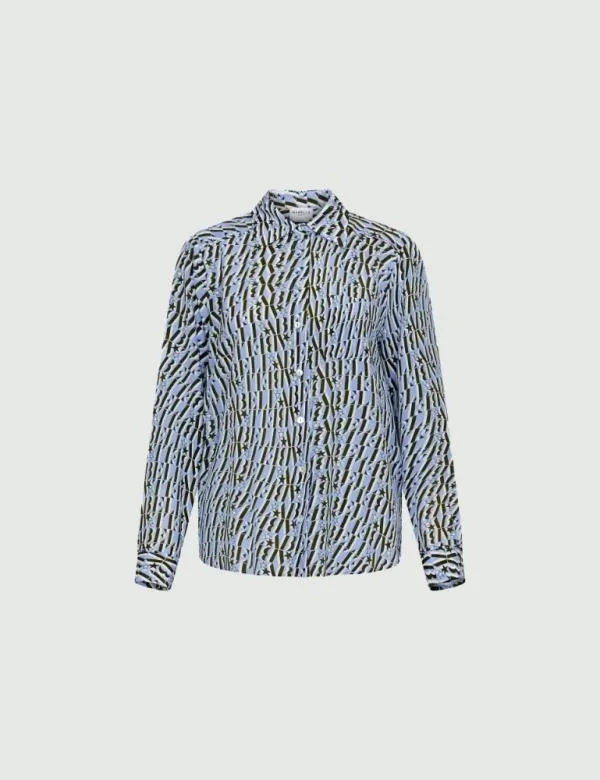 Marella Shirts Women Patterned Shirt Skyblue