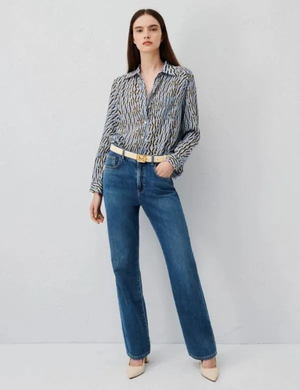 Marella Shirts Women Patterned Shirt Skyblue