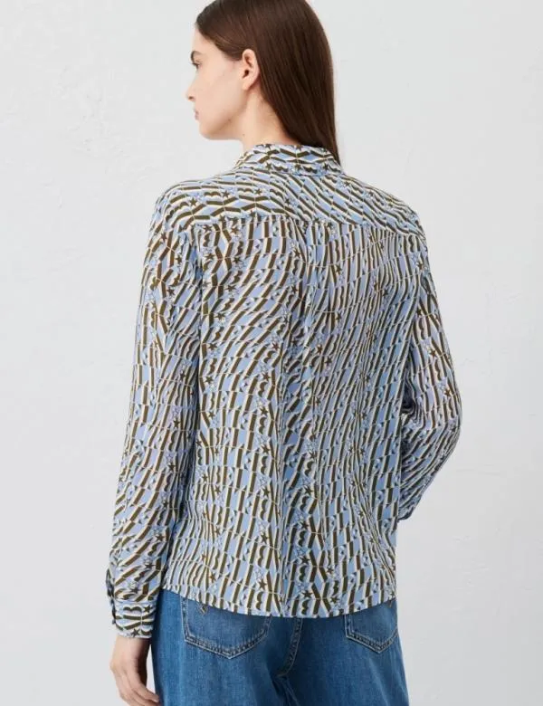 Marella Shirts Women Patterned Shirt Skyblue