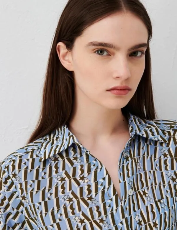 Marella Shirts Women Patterned Shirt Skyblue