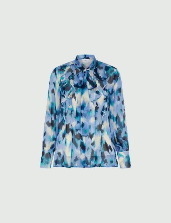 Marella Shirts Women Ruffle Blouse Lavender