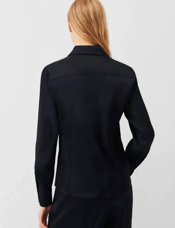Marella Shirts Women Satin Shirt Navy