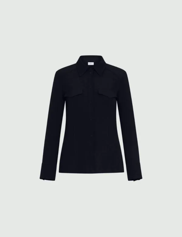 Marella Shirts Women Semifitted Shirt Navy