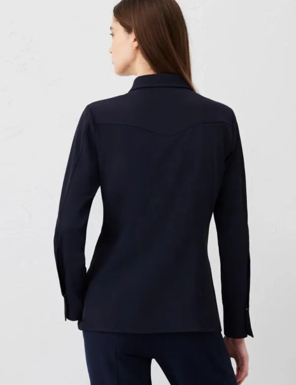 Marella Shirts Women Semifitted Shirt Navy