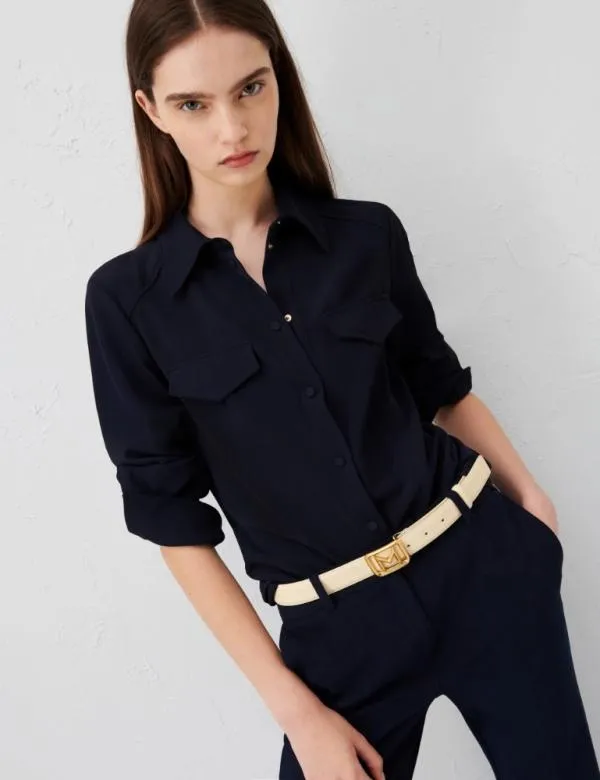 Marella Shirts Women Semifitted Shirt Navy