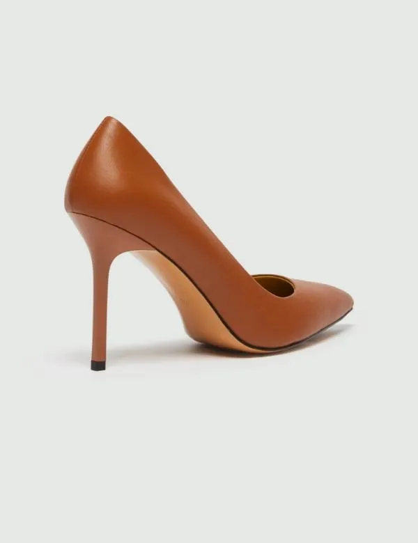 Marella Shoes Women Leather Court Shoes Tobacco