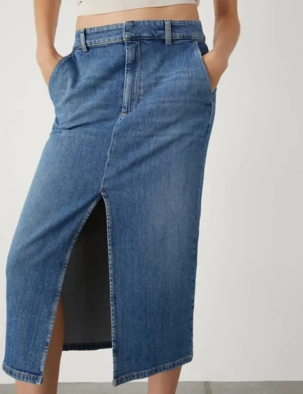 Marella Skirts Women Denim Skirt Blue Jeans
