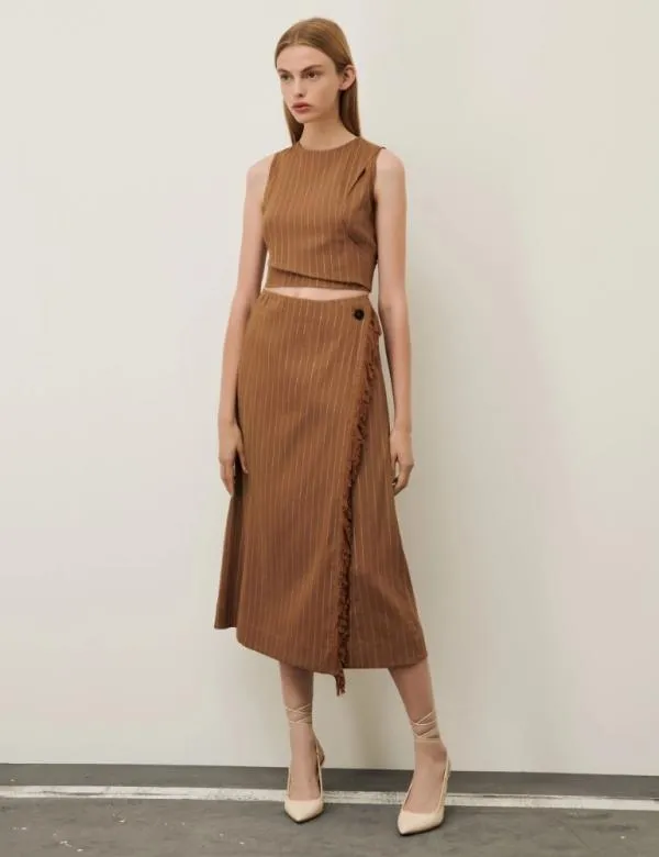 Marella Skirts Women Midi Skirt Burnt Brown