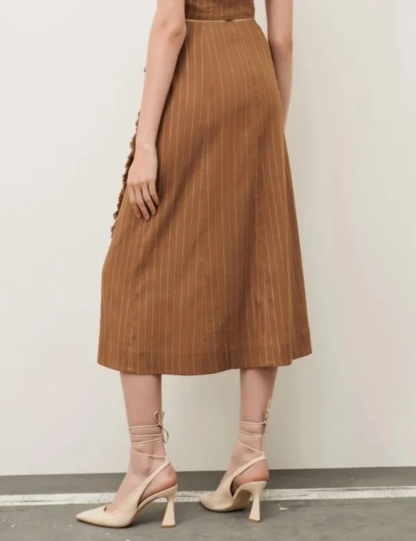 Marella Skirts Women Midi Skirt Burnt Brown