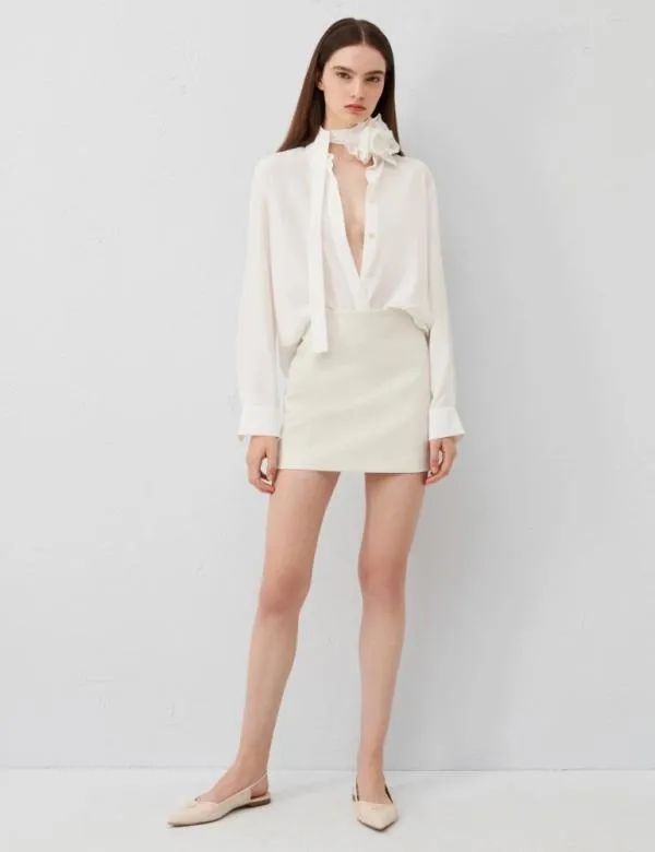 Marella Skirts Women Short Skirt Cream