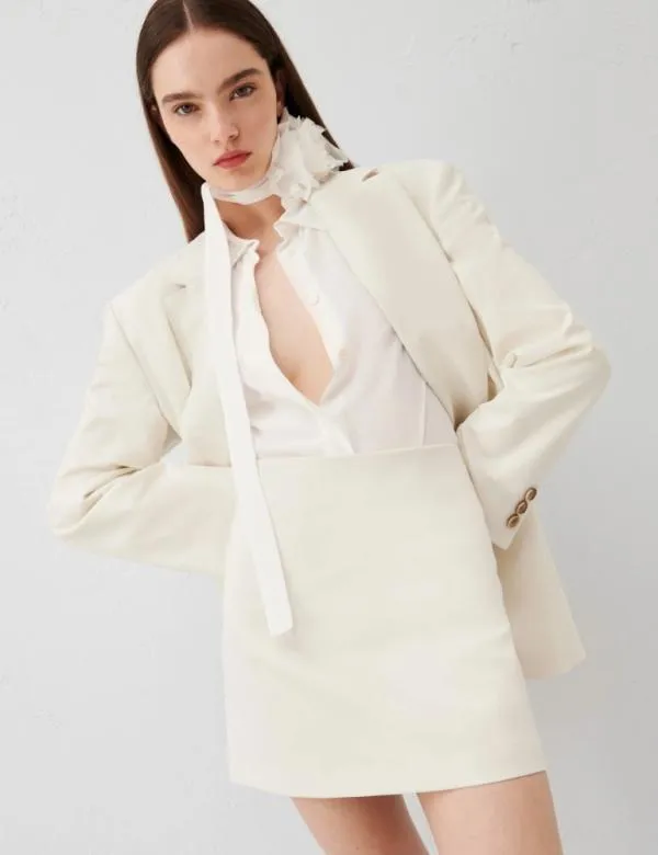 Marella Skirts Women Short Skirt Cream