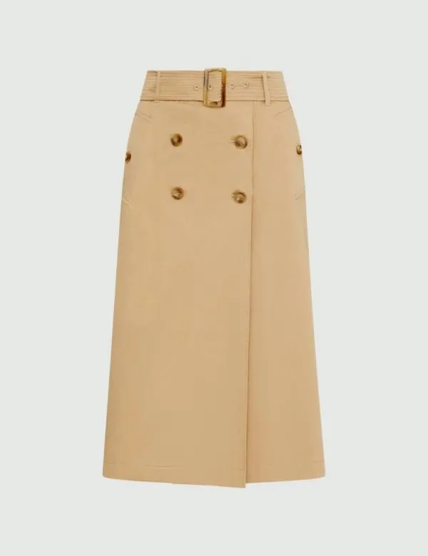Marella Skirts Women Wrap Skirt Camel