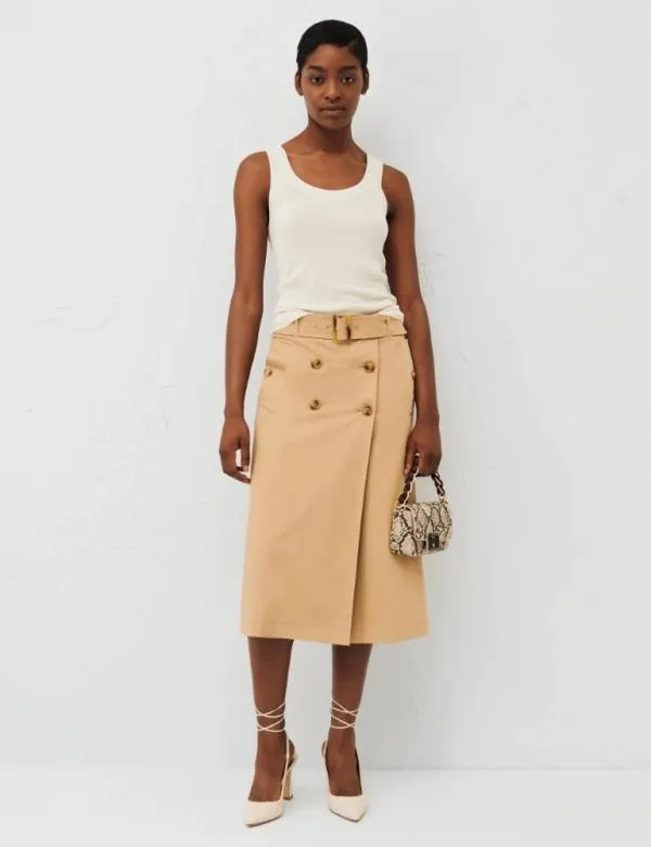 Marella Skirts Women Wrap Skirt Camel