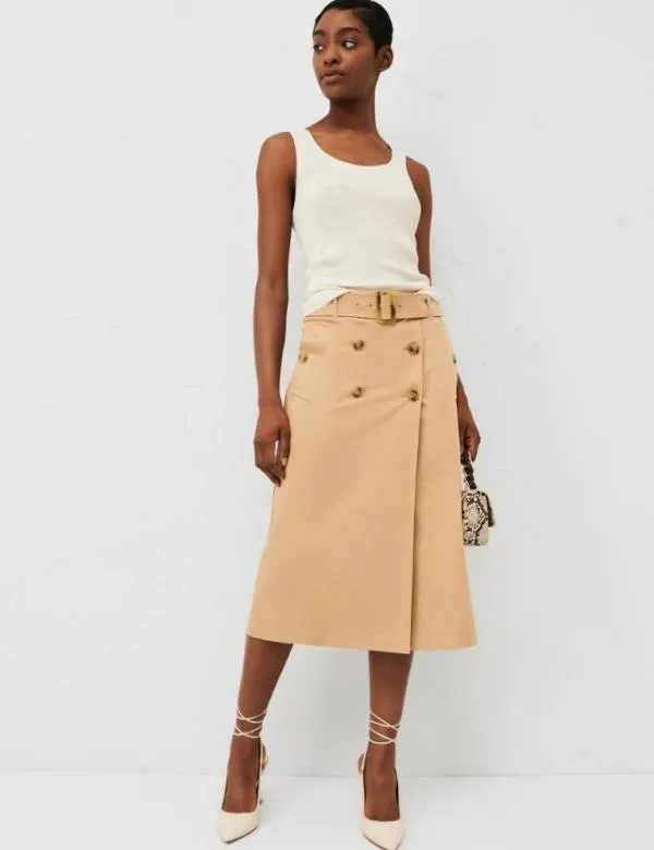 Marella Skirts Women Wrap Skirt Camel