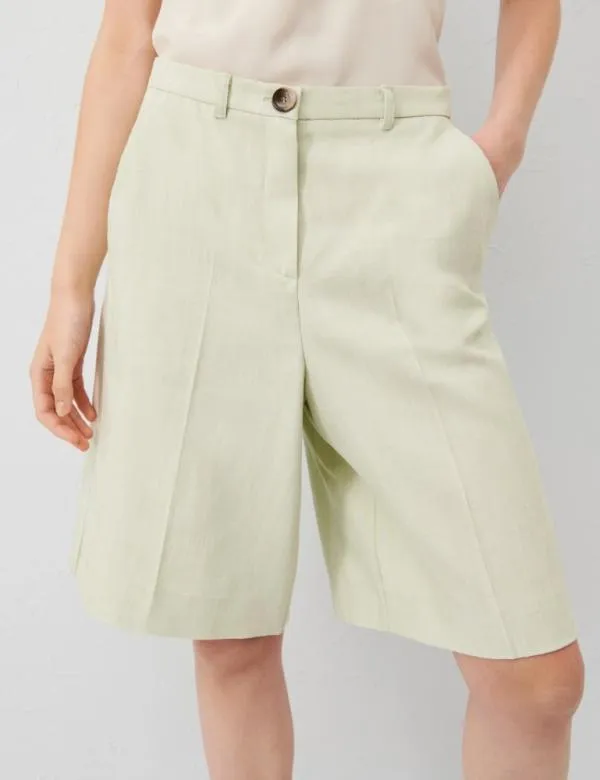 Marella Trousers Women Basketweave Shorts Apple Green