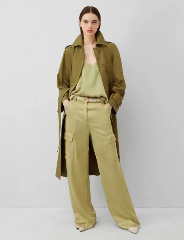 Marella Trousers Women Cargo Trousers Pistachio Green