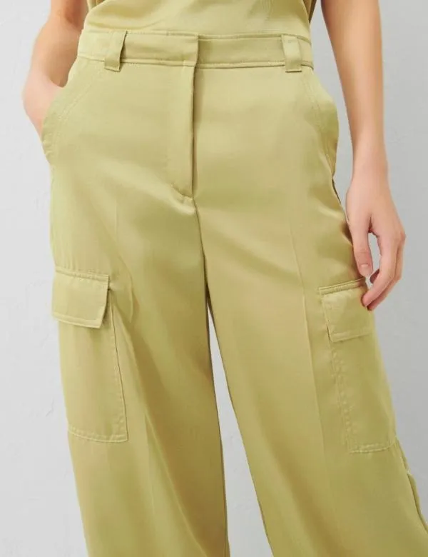 Marella Trousers Women Cargo Trousers Pistachio Green