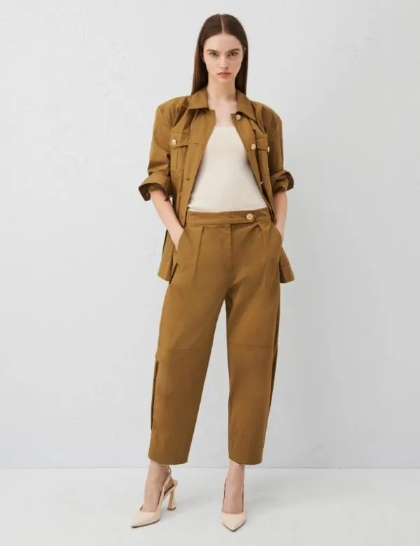 Marella Trousers Women Carrotfit Trousers Olive