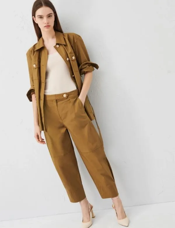 Marella Trousers Women Carrotfit Trousers Olive