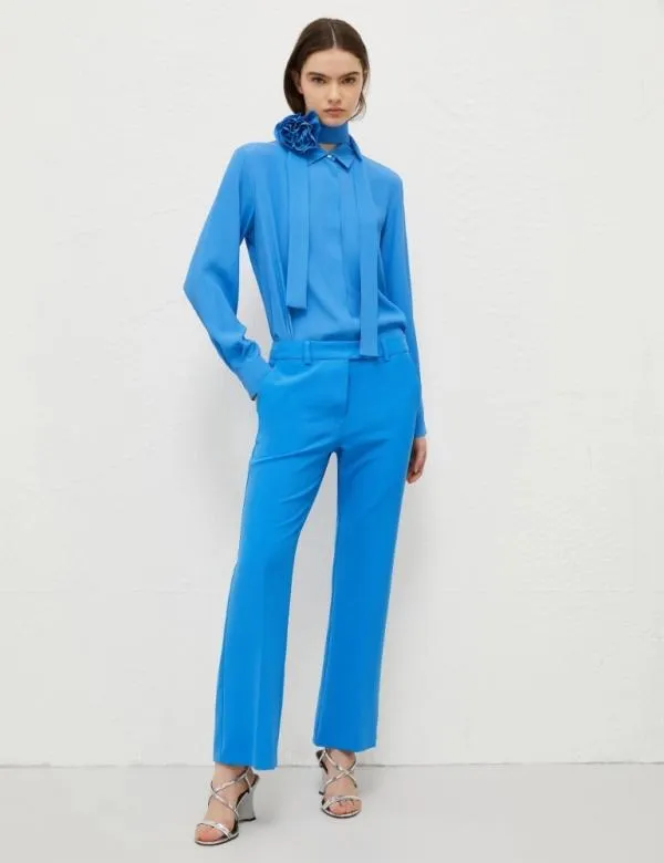 Marella Trousers Women Flared Trousers Deep Blue