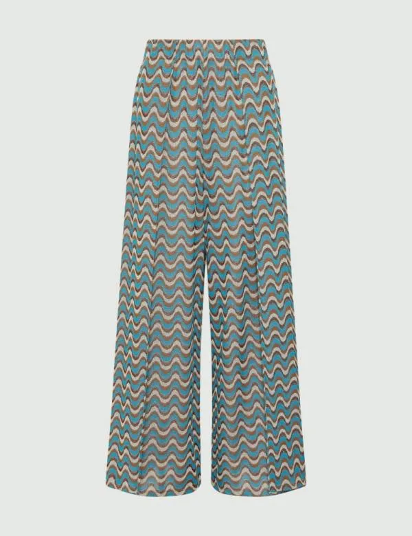 Marella Trousers Women Patterned Trousers Turquoise
