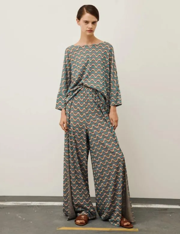 Marella Trousers Women Patterned Trousers Turquoise