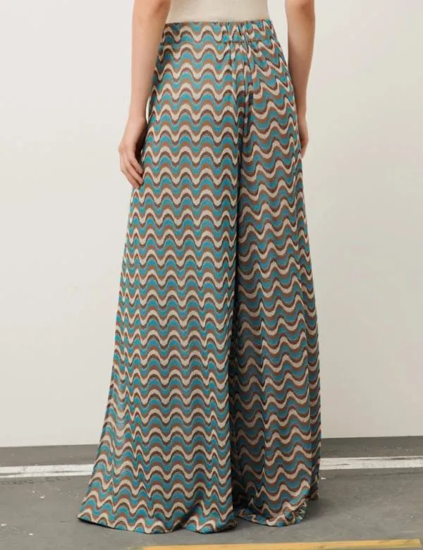Marella Trousers Women Patterned Trousers Turquoise