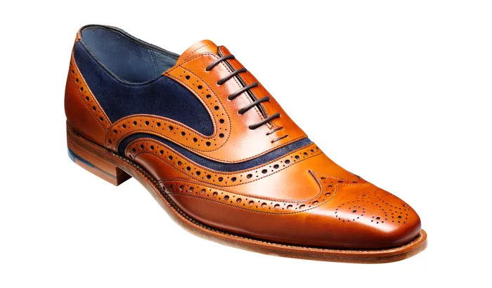 McClean 8211 Cedar Calf Blue Suede Men Barker Shoes Wedding Shoes