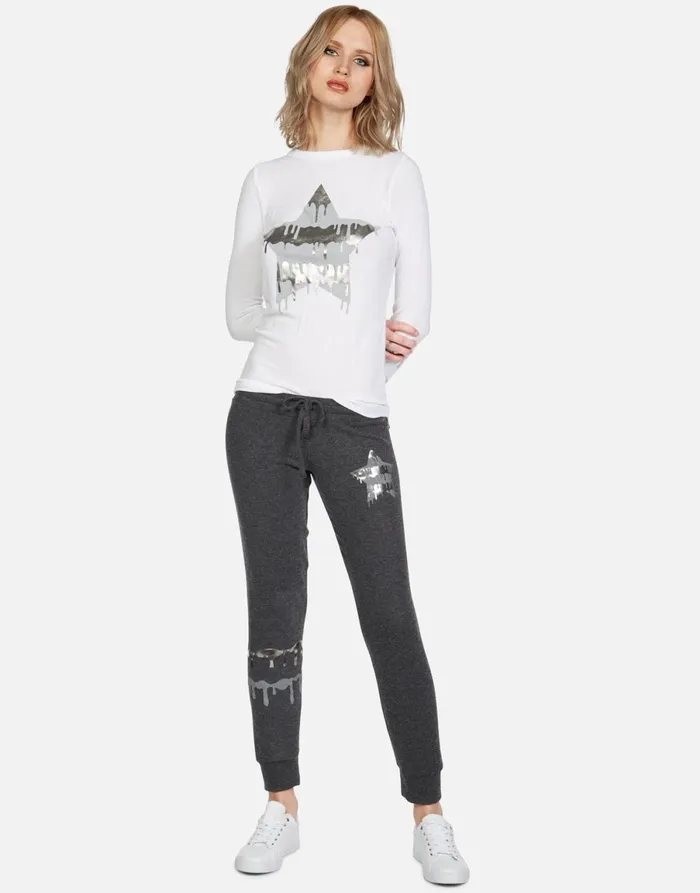 McKinley Dripping Star White Women039s Lauren Moshi Long Sleeve