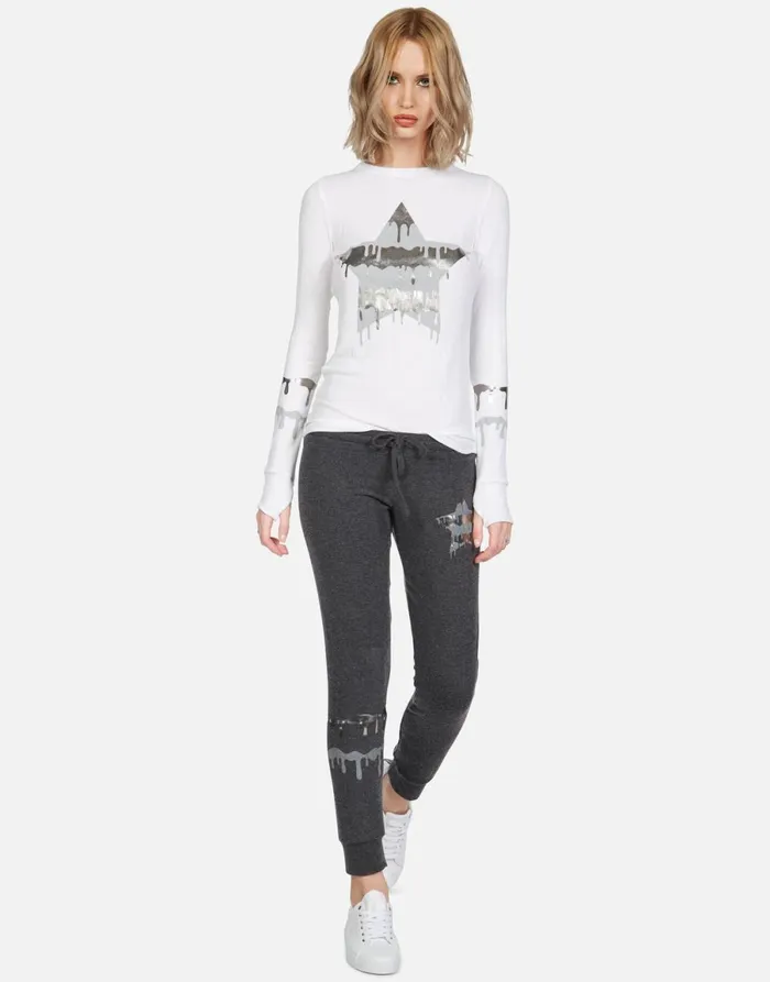 McKinley Dripping Star White Women039s Lauren Moshi Long Sleeve