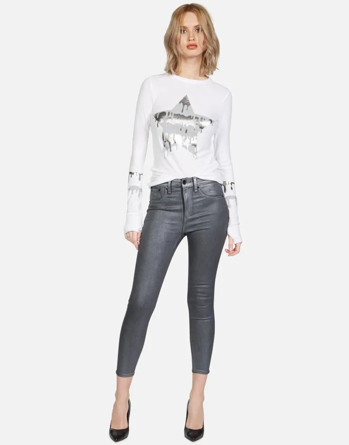 McKinley Dripping Star White Women039s Lauren Moshi Long Sleeve