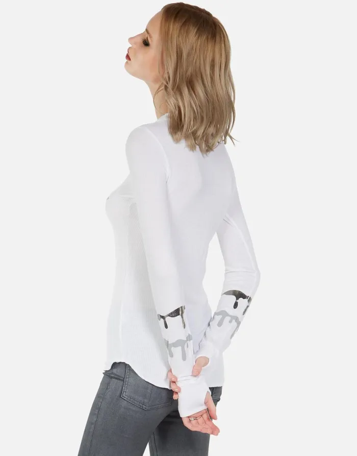 McKinley Dripping Star White Women039s Lauren Moshi Long Sleeve