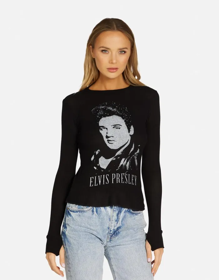 McKinley Elvis Presley Black Women039s Lauren Moshi Long Sleeve