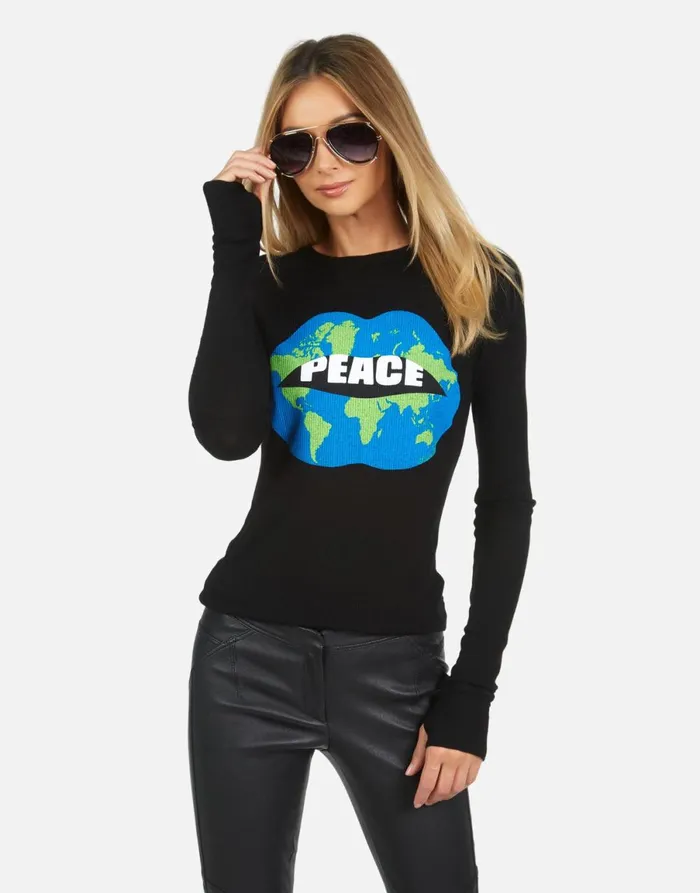 McKinley X World Peace Lips Black Women039s Lauren Moshi Long Sleeve