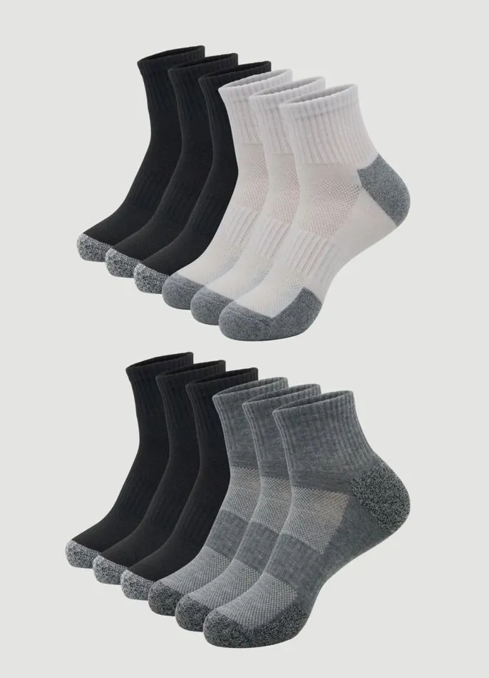 Men 10Pack Quarter Socks Multi RBX Active Socks