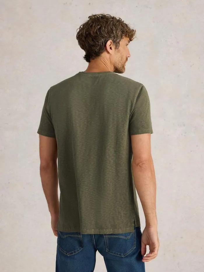 Men Abersoch Short Sleeve Tee Khaki Green White Stuff Loungewear
