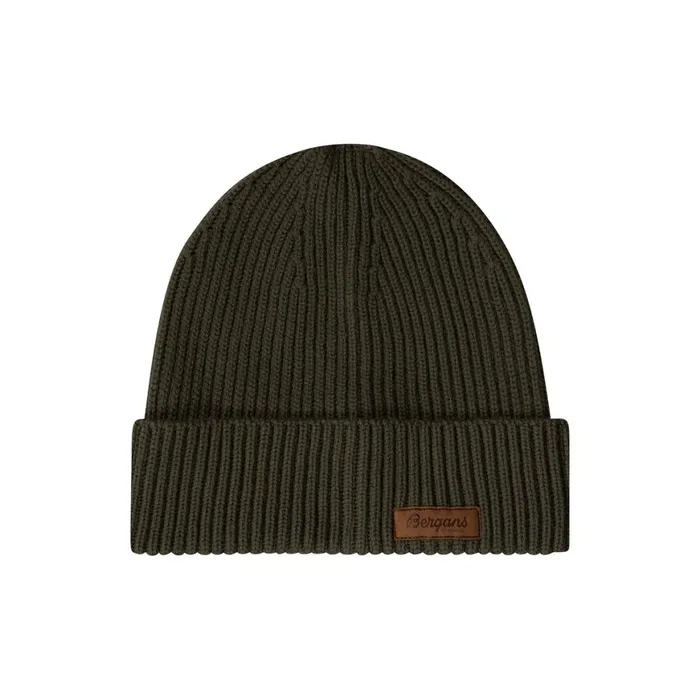 Men Bergans Of Norway Beanies And Caps Nordmarka Merino Beanie Dark Green Mud