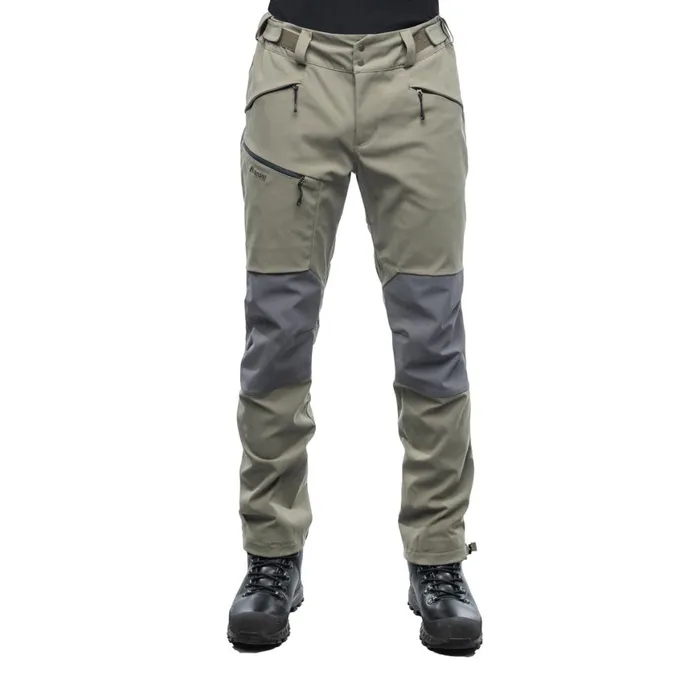 Men Bergans Of Norway Hiking Pants Fjorda Trekking Hybrid Pants Green Mud Solid Dark Grey