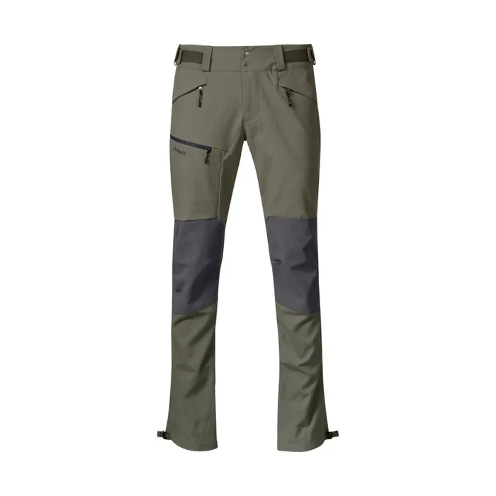Men Bergans Of Norway Hiking Pants Fjorda Trekking Hybrid Pants Green Mud Solid Dark Grey