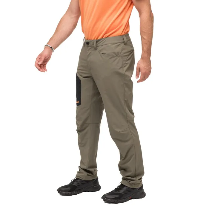 Men Bergans Of Norway Hiking Pants Vaagaa Light Softshell Pants Green Mud Black