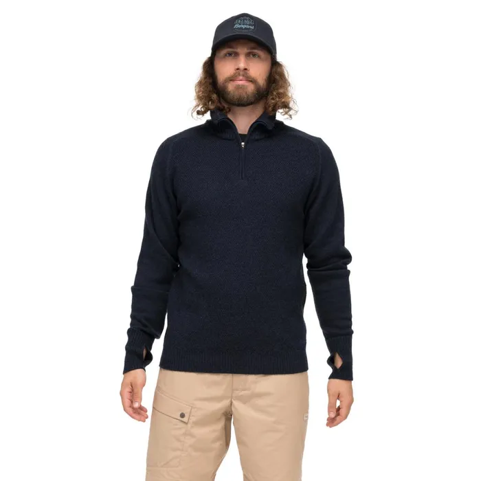 Men Bergans Of Norway Jumpers And Long Sleeves Ulriken Light Merino Jumper Navy Blue