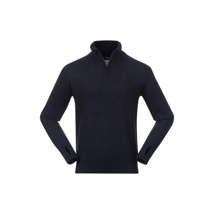 Men Bergans Of Norway Jumpers And Long Sleeves Ulriken Light Merino Jumper Navy Blue