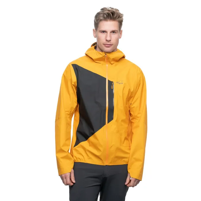 Men Bergans Of Norway Shell Jackets Y Lightline Air 3l Shell Jacket Mango Yellow Dark Shadow Grey