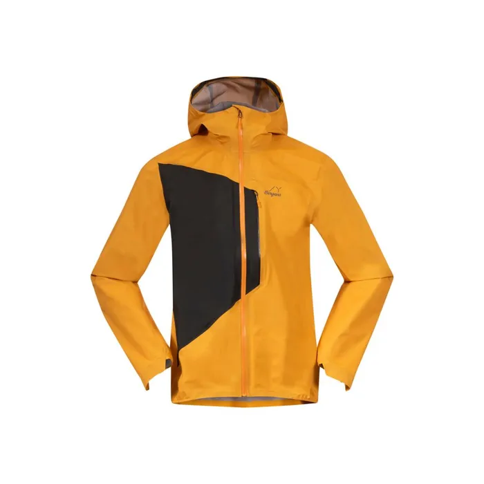 Men Bergans Of Norway Shell Jackets Y Lightline Air 3l Shell Jacket Mango Yellow Dark Shadow Grey