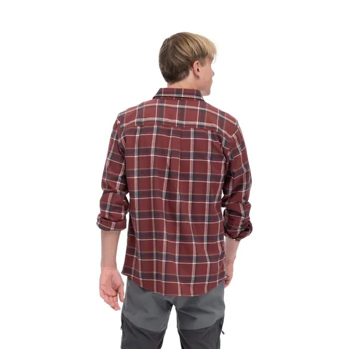 Men Bergans Of Norway Shirts Tovdal Shirt Amarone Red Dark Shadow Grey Check